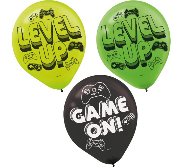 Level Up Gaming Balloons 6 Pack (Optional Inflation)