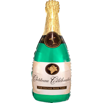 Champaign Bottle SuperShape Helium Balloon (Optional Helium Inflation)