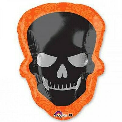 Halloween Skull Head Supersize Helium Filled Balloon - Foil (Optional Helium Inflation)