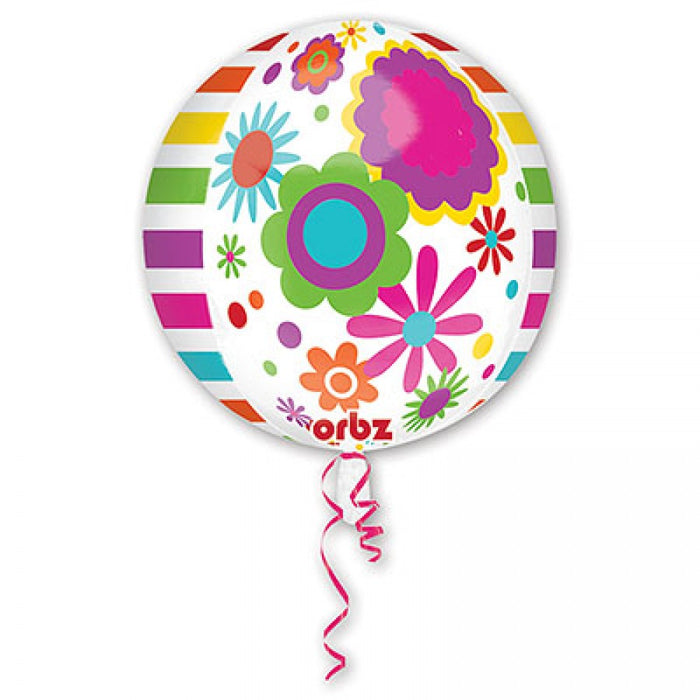 Colourful ORBZ Helium Filled Foil Balloon - 18" Round (Optional Helium Inflation)