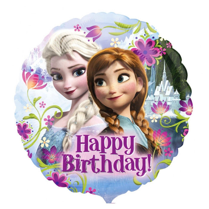 Frozen 2 Happy Birthday Balloon - 18" Foil Helium (Optional Helium Inflation)