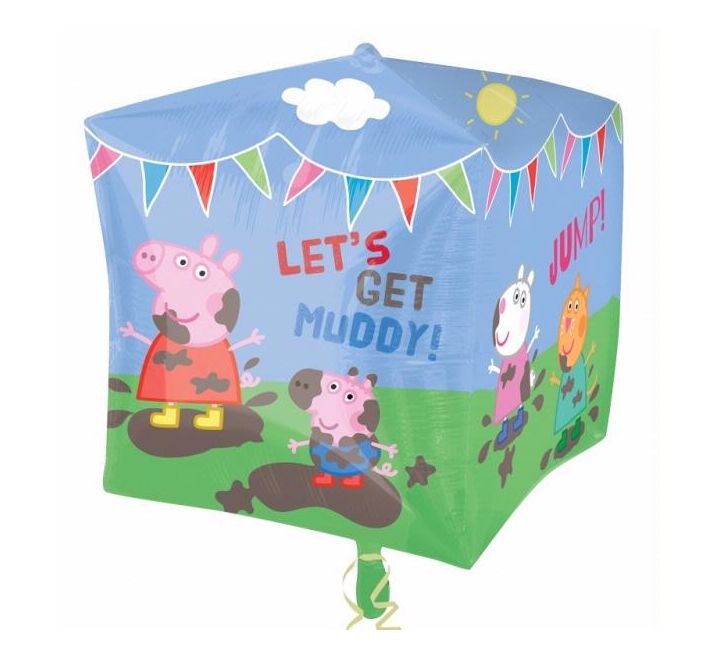 Peppa Pig and Friends cubez Balloon - Foil Helium (Optional Helium Inflation)