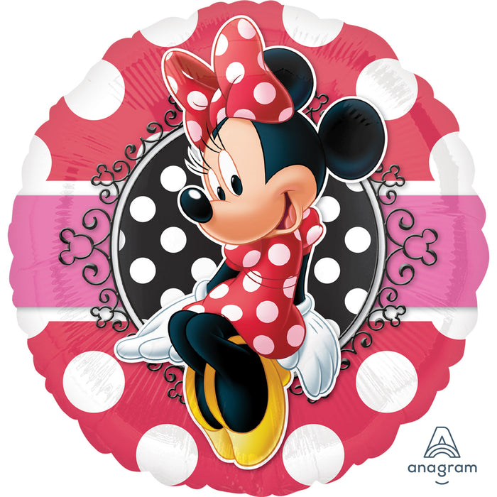 Minnie Mouse  Balloon - 18" Foil Helium (Optional Helium Inflation)