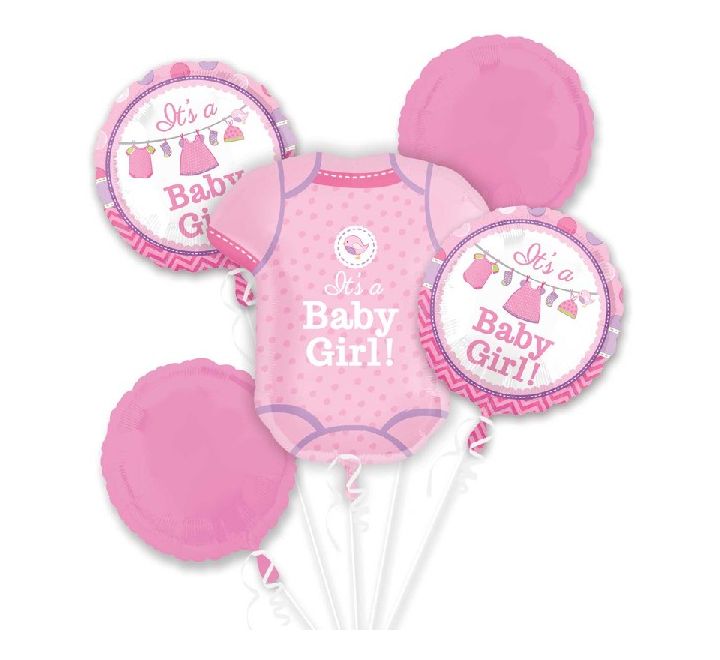 Its A Girl Foil Balloon Bouquet (Optional Helium Inflation)