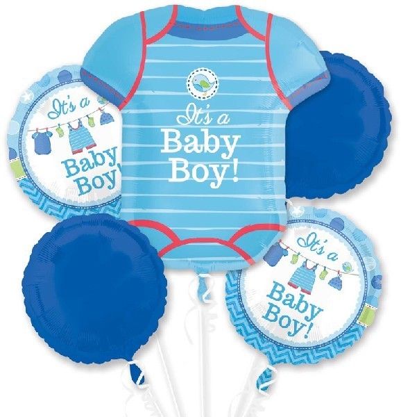 Its A Boy Foil Balloon Bouquet (Optional Helium Inflation)
