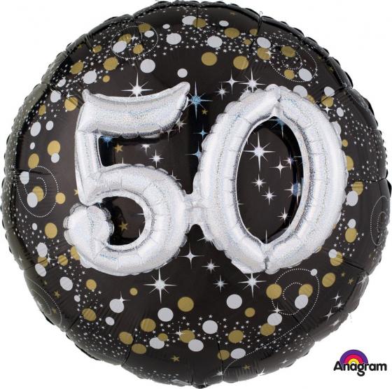 50th Birthday Giant 3D Effect Balloon SuperShape (Optional Helium Inflation)