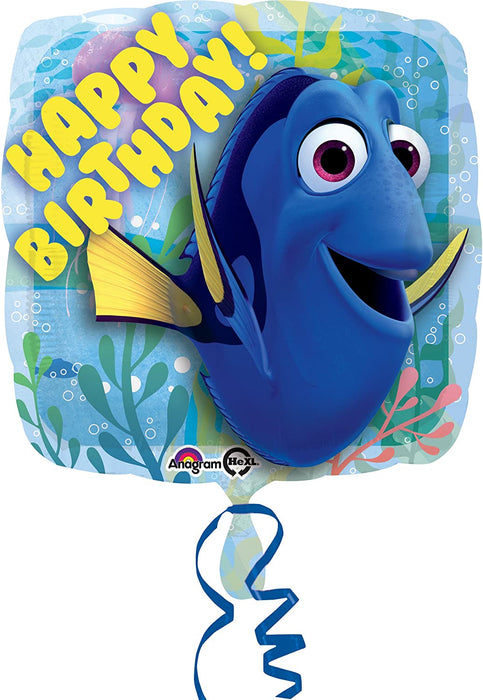 Dory Finding Nemo Happy Birthday Balloon - 18" Foil Helium (Optional Helium Inflation)
