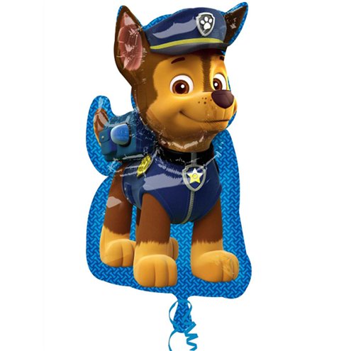 Paw Patrol Chase SuperShape Helium Filled Foil Balloon - 23" (Optional Helium Inflation)