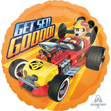 Mickey Roadster Racers Get Set Go Balloon - 18" Foil Helium (Optional Helium Inflation)