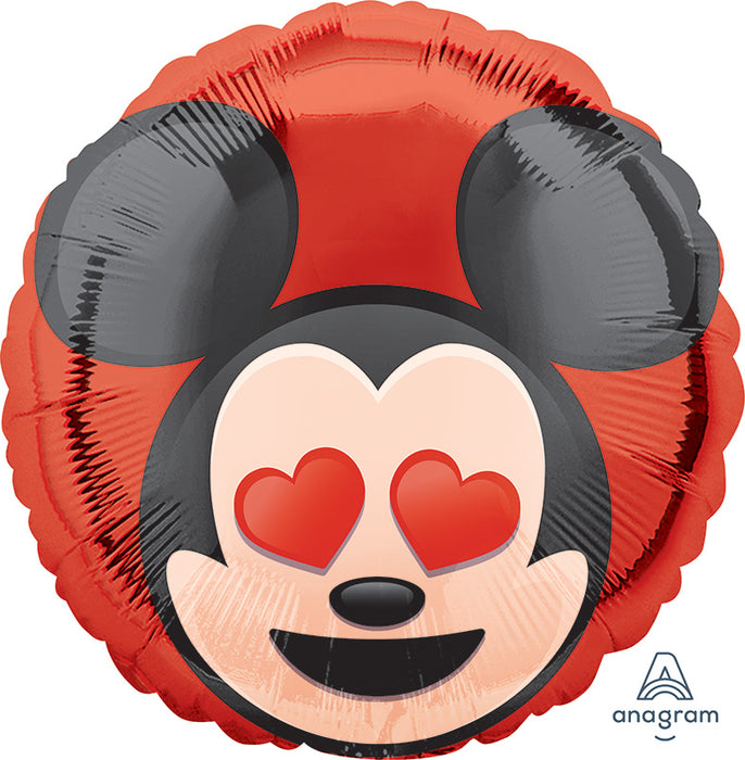 Mickey Mouse Emoji Balloon - 18" Foil Helium (Optional Helium Inflation)