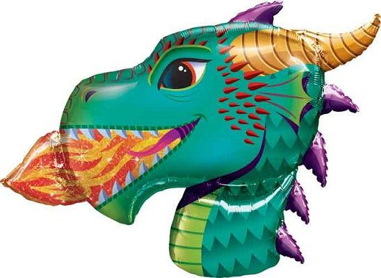 Dragon Head Supersize Helium Filled Balloon - 36" Foil (Optional Helium Inflation)