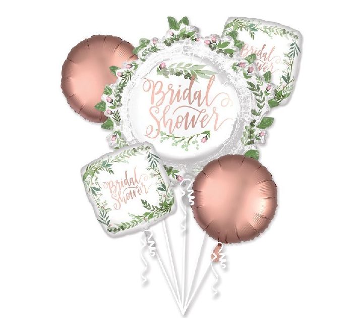 Floral Bridal Shower Foil Balloon Bouquet (Optional Helium Inflation)