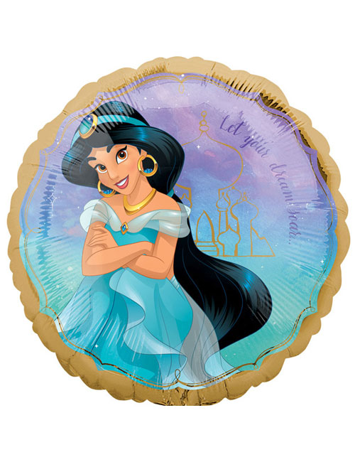 Disney's Princess Jasmine Once Upon A Time 18" Foil Helium Balloon (Optional Helium Inflation)