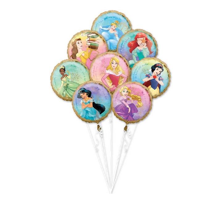 Disney Princess Foil Balloon Bouquet (Optional Helium Inflation)