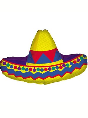 Sombrero Supersize Helium Filled Balloon - 34" Foil (Optional Helium Inflation)