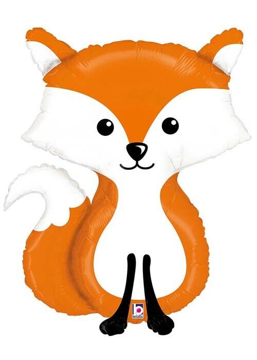 Woodland Critters Fox Large Foil Balloons 36" (Optional Helium Inflation)