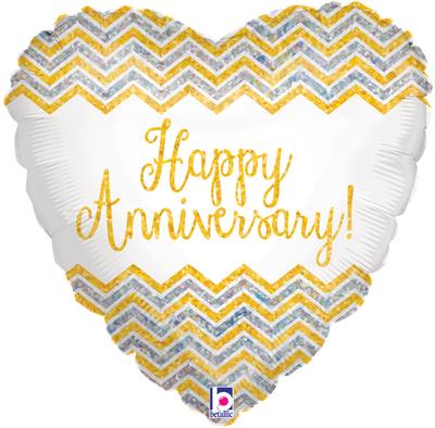 Happy Anniversary Foil Balloon (Optional Helium Inflation)