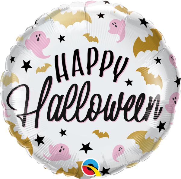 Halloween Glam Bat and Ghost Foil Balloon (Optional Helium Inflation)