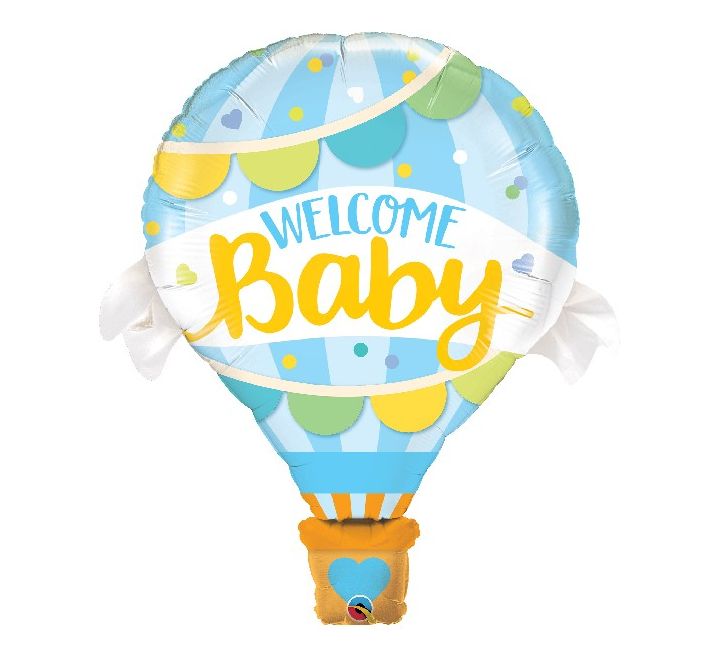 Welcome Baby Blue SuperShape Foil Balloon (Optional Helium Inflation)