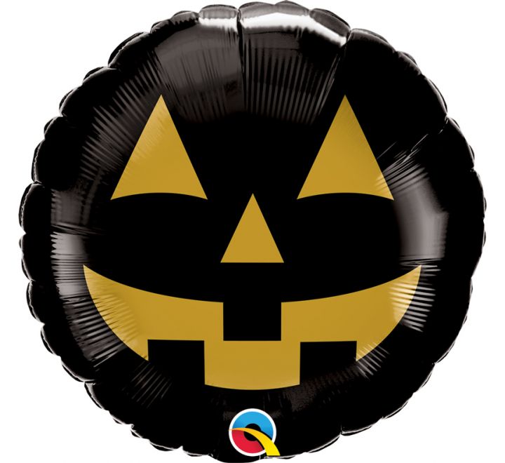 Jack Face Halloween Foil Balloon (Optional Helium Inflation)