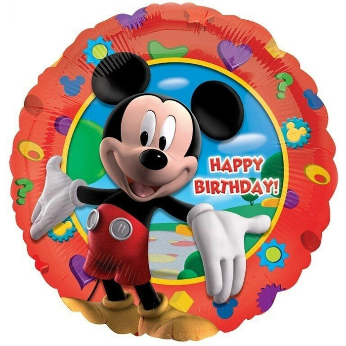 Mickey Mouse Happy Birthday Balloon - 18" Foil Helium (Optional Helium Inflation)