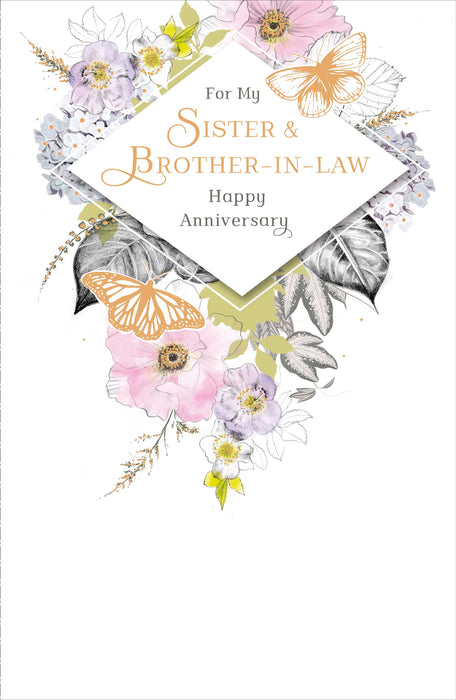 Anniv Wedd Sister & Brother In Law Greeting Card From Gibson Core Line Conventional 100167 B11129