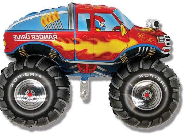 Monster Truck Shaped Foil Balloons 30"(Optional Helium Inflation)