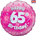 18" Happy 65th Birthday Pink Holographic - Sweets 'n' Things