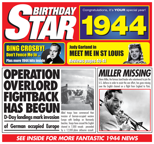 Birthday Star 1944 CD Music Greeting Card Special Year