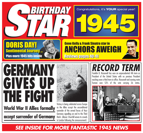 Birthday Star 1945 CD Music Greeting Card Special Year
