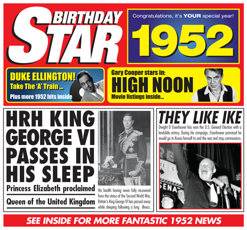 Birthday Star 1952 CD Music Greeting Card Special Year