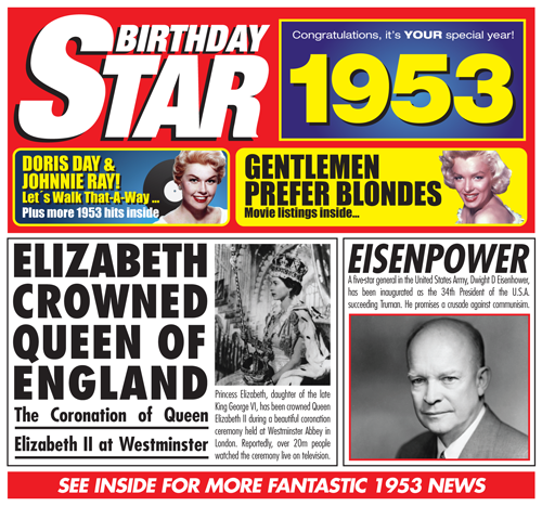 Birthday Star 1953 CD Music Greeting Card Special Year