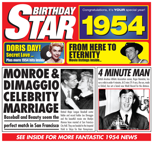 Birthday Star 1954 CD Music Greeting Card Special Year