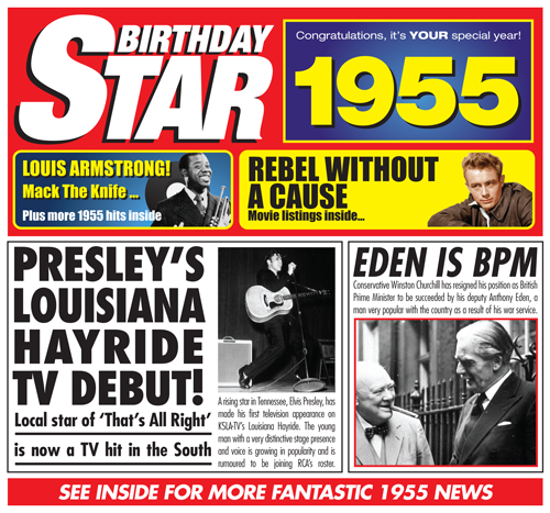 Birthday Star 1955 CD Music Greeting Card Special Year