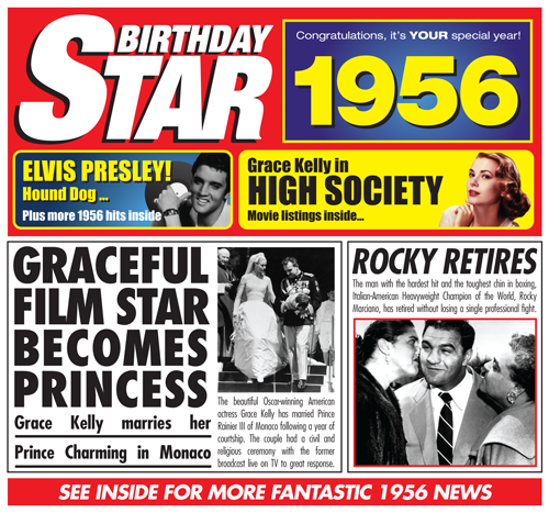 Birthday Star 1956 CD Music Greeting Card Special Year