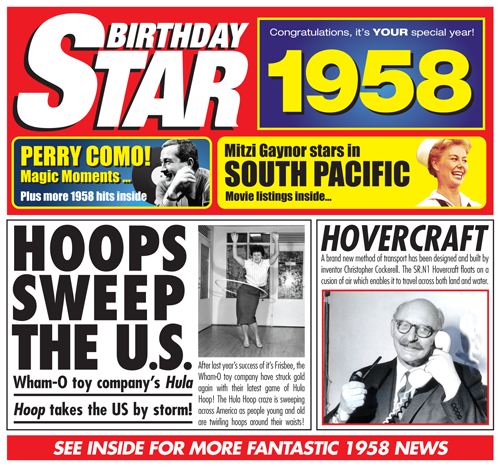 Birthday Star 1958 CD Music Greeting Card Special Year