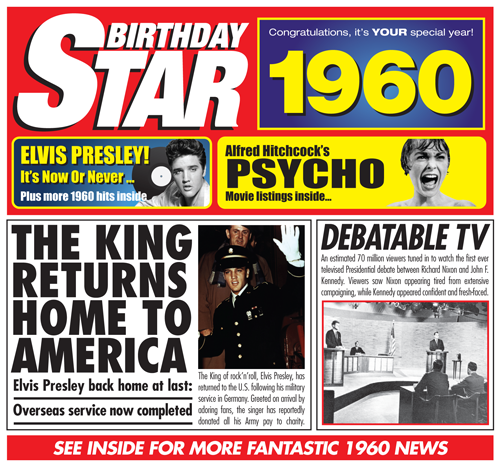 Birthday Star 1960 CD Music Greeting Card Special Year