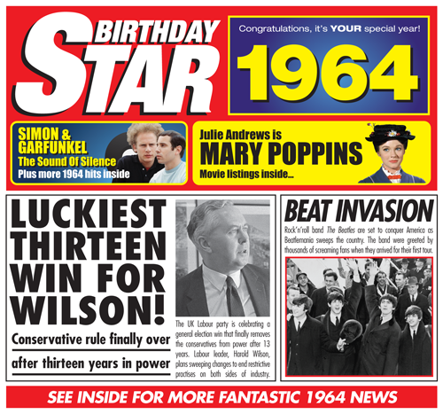 Birthday Star 1964 CD Music Greeting Card Special Year