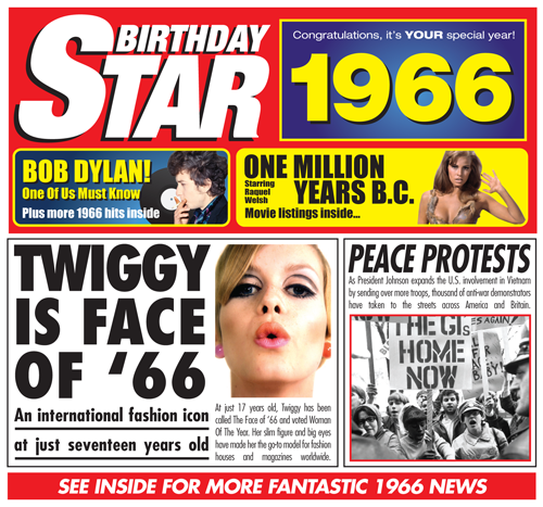 Birthday Star 1966 CD Music Greeting Card Special Year