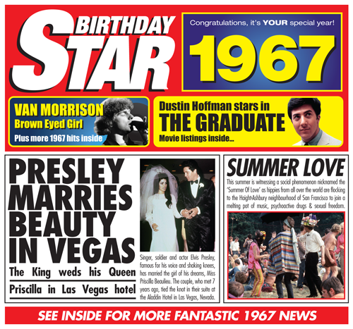 Birthday Star 1967 CD Music Greeting Card Special Year