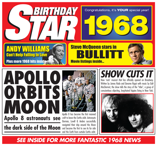 Birthday Star 1968 CD Music Greeting Card Special Year