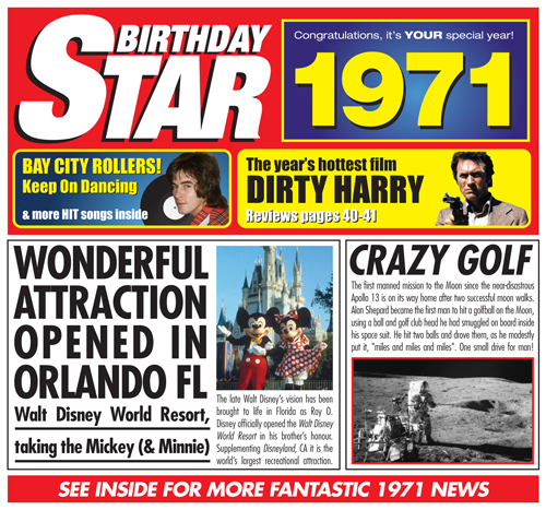 Birthday Star 1971 CD Music Greeting Card Special Year