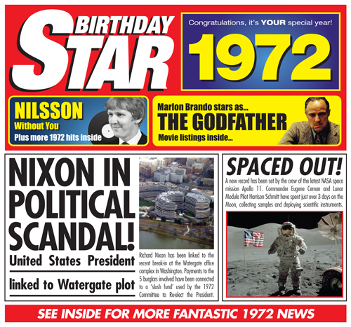 Birthday Star 1972 CD Music Greeting Card Special Year