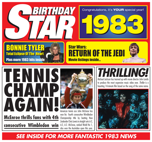 Birthday Star 1983 CD Music Greeting Card Special Year