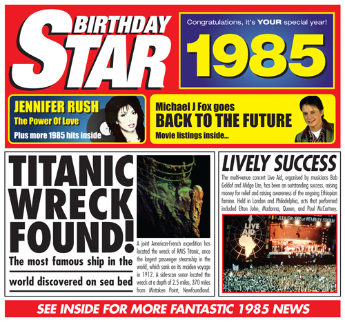 Birthday Star 1985 CD Music Greeting Card Special Year