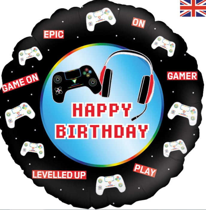 Controller Happy Birthday Foil Balloon (Optional Helium Inflation)