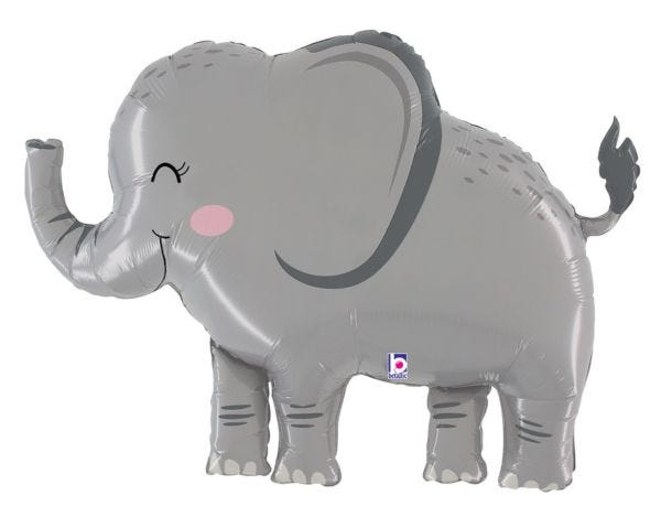 Jungle Elephant Large Foil Balloons 33" (Optional Helium Inflation)