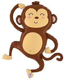 Jungle Monkey Large Foil Balloons 33" (Optional Helium Inflation)