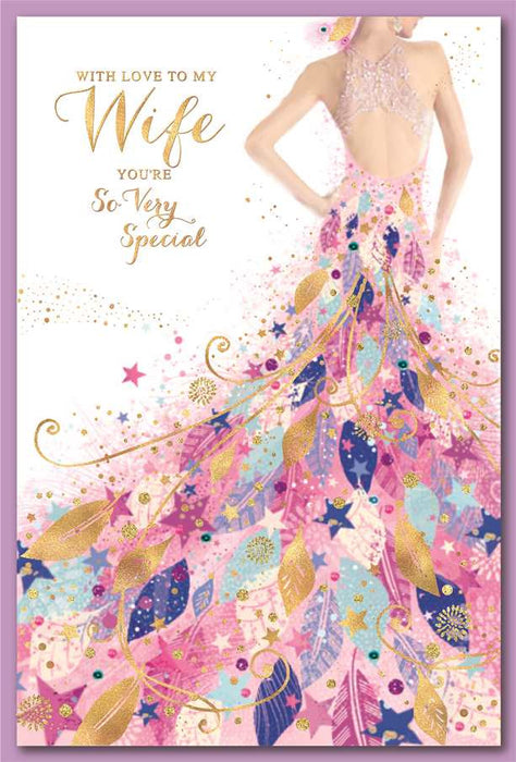 Wife Birthday Card - Modern Dress Design