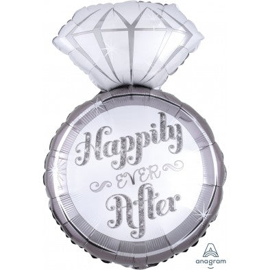 Happily Ever After Ring SuperShape Balloon (Optional Helium Inflation)
